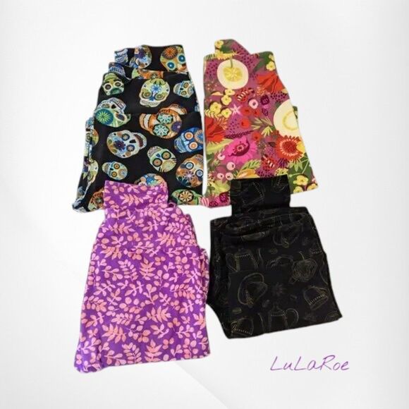 Bundle of 4 LuLaRoe Leggings. Sz One Size (OS) - Picture 1 of 11